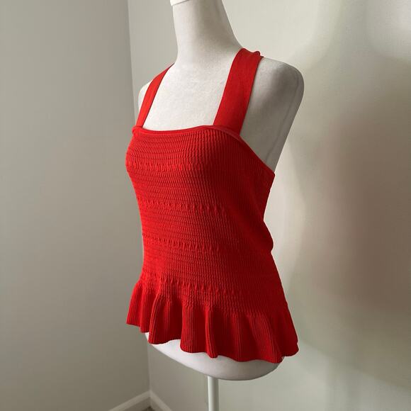 Parker red smocked cross strap tank top size XS - Picture 3 of 13